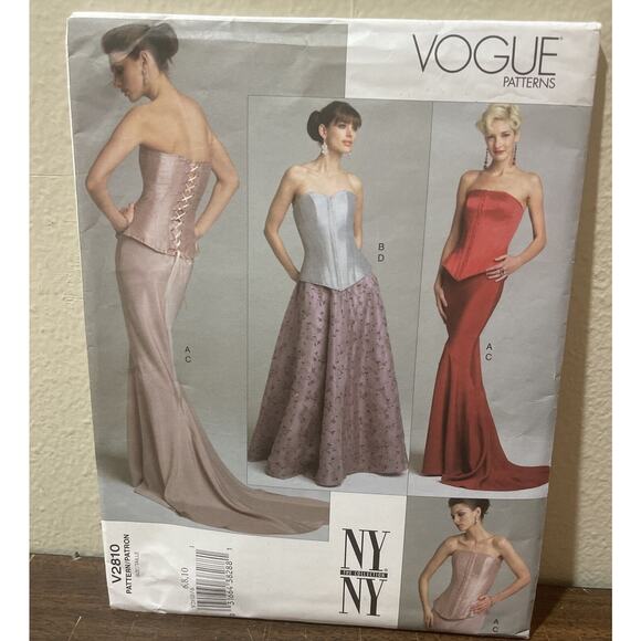 Vogue 2810 V2810, Formal/Bridal Bustier & Long Skirts Pattern, Sz (6-8-10) OOP - Picture 1 of 3